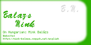 balazs mink business card